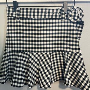 Zara Monochrome Checkered Mini Skirt